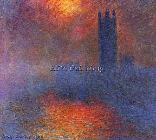CLAUDE MONET HOUSES OF PARLIAMENT EFFECT OF SUNLIGHT IN THE FOG 1 ARTIST CANVAS