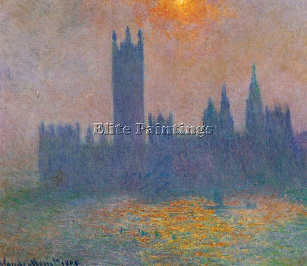 CLAUDE MONET HOUSES OF PARLIAMENT EFFECT OF SUNLIGHT IN THE FOG 2 ARTIST CANVAS