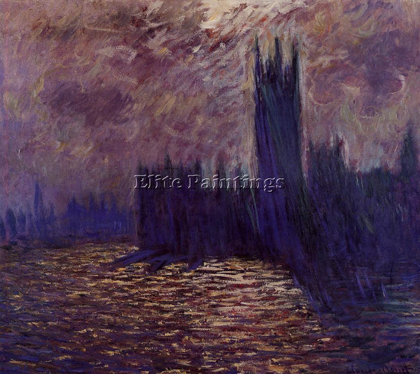CLAUDE MONET HOUSES OF PARLIAMENT REFLECTION OF THE THAMES ARTIST PAINTING REPRO