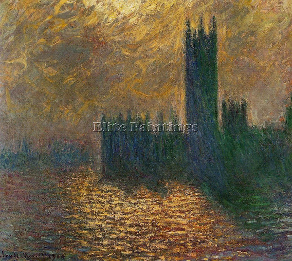 CLAUDE MONET HOUSES OF PARLIAMENT STORMY SKY ARTIST PAINTING HANDMADE OIL CANVAS