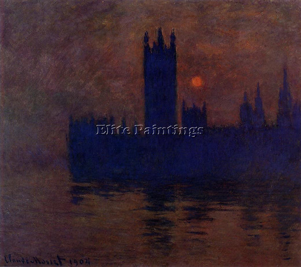CLAUDE MONET HOUSES OF PARLIAMENT SUNSET 2 ARTIST PAINTING REPRODUCTION HANDMADE