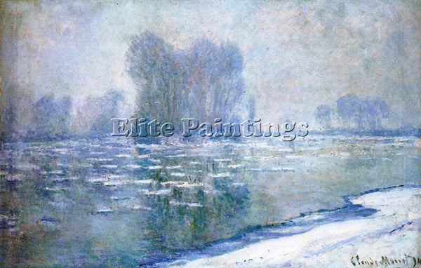 CLAUDE MONET ICE FLOES MISTY MORNING ARTIST PAINTING REPRODUCTION HANDMADE OIL