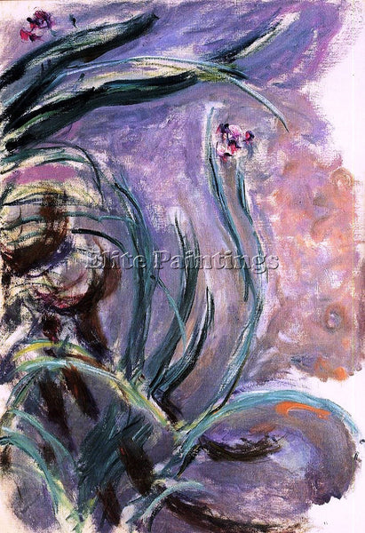 CLAUDE MONET IRISES 3 ARTIST PAINTING REPRODUCTION HANDMADE OIL CANVAS REPRO ART