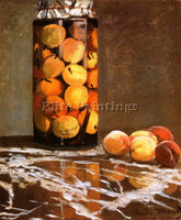 CLAUDE MONET JAR OF PEACHES ARTIST PAINTING REPRODUCTION HANDMADE OIL CANVAS ART