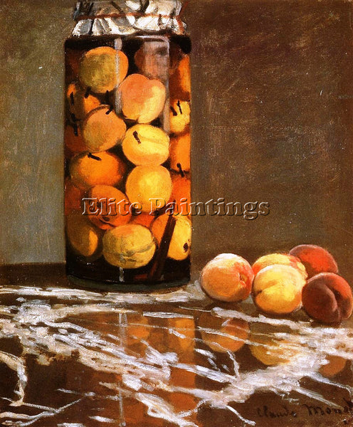 CLAUDE MONET JAR OF PEACHES ARTIST PAINTING REPRODUCTION HANDMADE OIL CANVAS ART