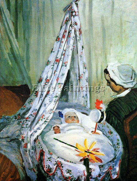 CLAUDE MONET JEAN MONET IN HIS CRADLE ARTIST PAINTING REPRODUCTION HANDMADE OIL