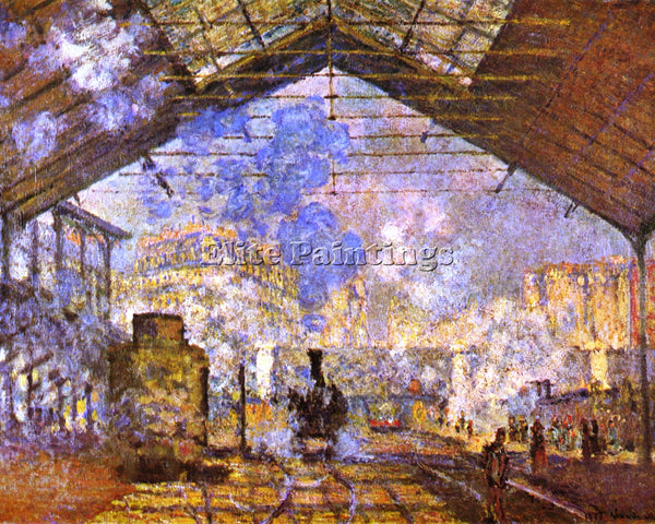 CLAUDE MONET LA GARE SAINT LAZARE 1 ARTIST PAINTING REPRODUCTION HANDMADE OIL