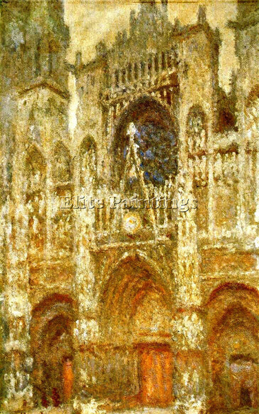 MONET ROUEN CATHEDRAL WEST PORTAL DULL WEATHER  ARTIST PAINTING REPRODUCTION OIL