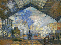 CLAUDE MONET LA GARE SAINT LAZARE 1874 ARTIST PAINTING REPRODUCTION HANDMADE OIL