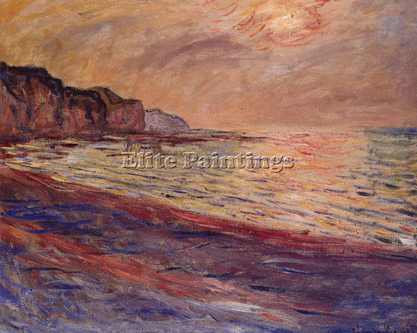 CLAUDE MONET LA PLAGE POURVILLE SOLEIL COUCHANT 1882 ARTIST PAINTING HANDMADE