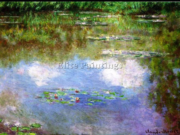 CLAUDE MONET LAKE AND CLOUDS ARTIST PAINTING REPRODUCTION HANDMADE CANVAS REPRO