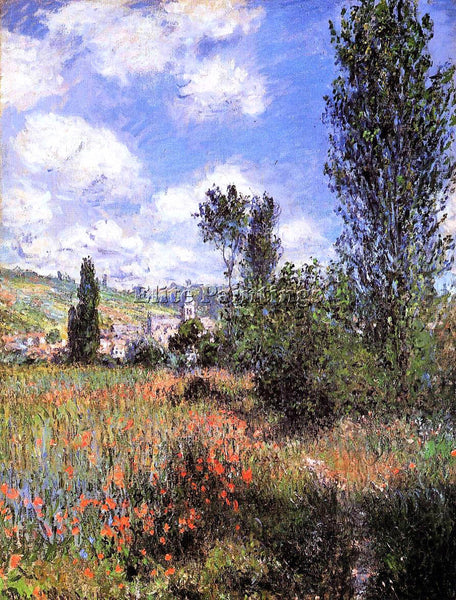 CLAUDE MONET LANE IN THE POPPY FIELDS ILE SAINT MARTIN ARTIST PAINTING HANDMADE