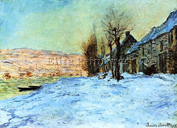 CLAUDE MONET LAVACOURT SUN AND SNOW ARTIST PAINTING REPRODUCTION HANDMADE OIL
