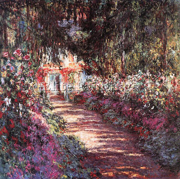 CLAUDE MONET LE JARDIN EN FLOWER 1900 ARTIST PAINTING REPRODUCTION HANDMADE OIL