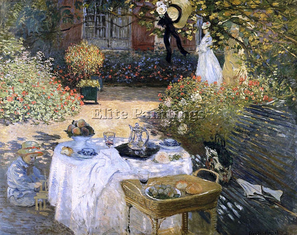 CLAUDE MONET LE DOEUNER 1873 1874 ARTIST PAINTING REPRODUCTION HANDMADE OIL DECO