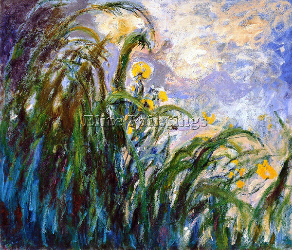 CLAUDE MONET LES IRIS JAUNES 1824 ARTIST PAINTING REPRODUCTION HANDMADE OIL DECO