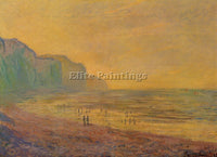 CLAUDE MONET LOW TIDE AT POURVILLE MISTY WEATHER ARTIST PAINTING HANDMADE CANVAS