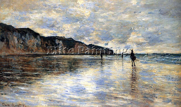 CLAUDE MONET LOW TIDE AT POURVILLE ARTIST PAINTING REPRODUCTION HANDMADE OIL ART