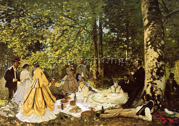 CLAUDE MONET LUNCHEON ON THE GRASS ARTIST PAINTING REPRODUCTION HANDMADE OIL ART