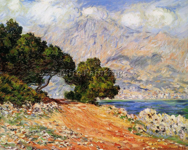 CLAUDE MONET MENTON SEEN FROM CAP MARTIN ARTIST PAINTING REPRODUCTION HANDMADE