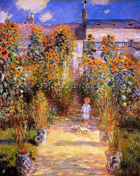 CLAUDE MONET MONET S GARDEN AT VETHEUIL 2 ARTIST PAINTING REPRODUCTION HANDMADE