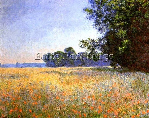 CLAUDE MONET OAT AND POPPY FIELD ARTIST PAINTING REPRODUCTION HANDMADE OIL REPRO