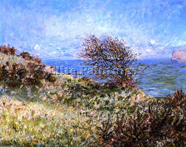 CLAUDE MONET ON THE CLIFF AT FECAMP ARTIST PAINTING REPRODUCTION HANDMADE OIL