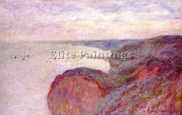 CLAUDE MONET ON THE CLIFF NEAR DIEPPE OVERCAST SKIES ARTIST PAINTING HANDMADE