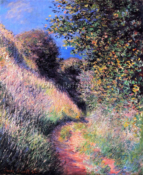 CLAUDE MONET PATH AT POURVILLE ARTIST PAINTING REPRODUCTION HANDMADE OIL CANVAS