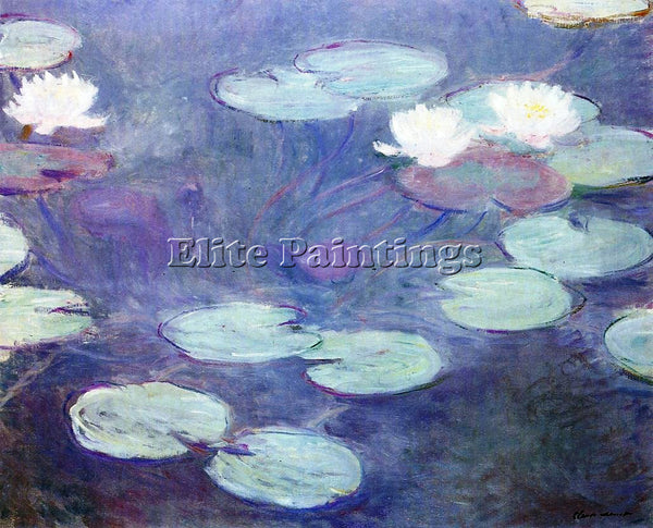 CLAUDE MONET PINK WATER LILIES ARTIST PAINTING REPRODUCTION HANDMADE OIL CANVAS