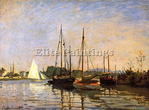 CLAUDE MONET PLEASURE BOATS ARTIST PAINTING REPRODUCTION HANDMADE OIL CANVAS ART