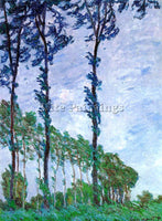 CLAUDE MONET POPLARS WIND EFFECT ARTIST PAINTING REPRODUCTION HANDMADE OIL REPRO