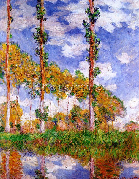 CLAUDE MONET POPLARS IN SUMMER ARTIST PAINTING REPRODUCTION HANDMADE OIL CANVAS