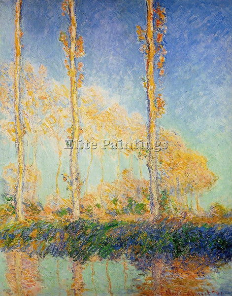 CLAUDE MONET POPLARS IN THE AUTUMN ARTIST PAINTING REPRODUCTION HANDMADE OIL ART
