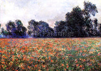 CLAUDE MONET POPPIES AT GIVERNY ARTIST PAINTING REPRODUCTION HANDMADE OIL CANVAS