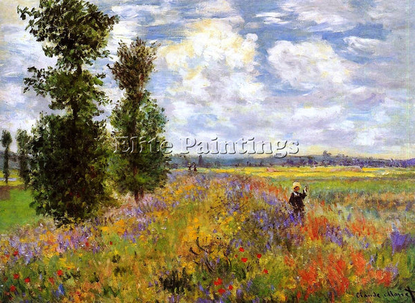 CLAUDE MONET POPPY FIELD ARGENTEUIL ARTIST PAINTING REPRODUCTION HANDMADE OIL