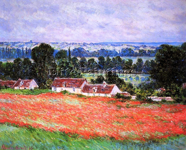 CLAUDE MONET POPPY FIELD GIVERNY ARTIST PAINTING REPRODUCTION HANDMADE OIL REPRO