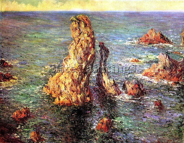 CLAUDE MONET PYRAMIDS AT PORT COTON ARTIST PAINTING REPRODUCTION HANDMADE OIL