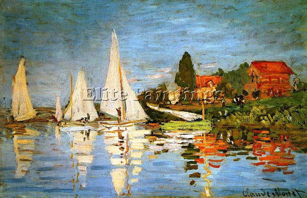 CLAUDE MONET REGATTA AT ARGENTEUIL 1 ARTIST PAINTING REPRODUCTION HANDMADE OIL