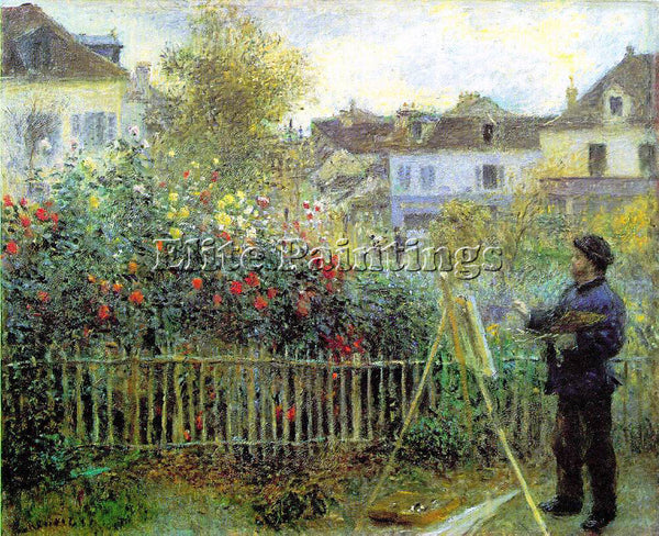 CLAUDE MONET RENOIR PAINTING IN HIS GARDEN 1873 ARTIST PAINTING REPRODUCTION OIL