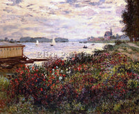 CLAUDE MONET RIVERBANK AT ARGENTEUIL ARTIST PAINTING REPRODUCTION HANDMADE OIL