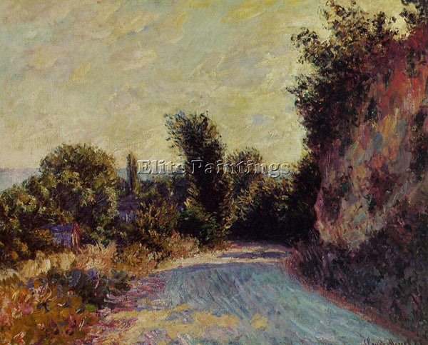 CLAUDE MONET ROAD NEAR GIVERNY ARTIST PAINTING REPRODUCTION HANDMADE OIL CANVAS