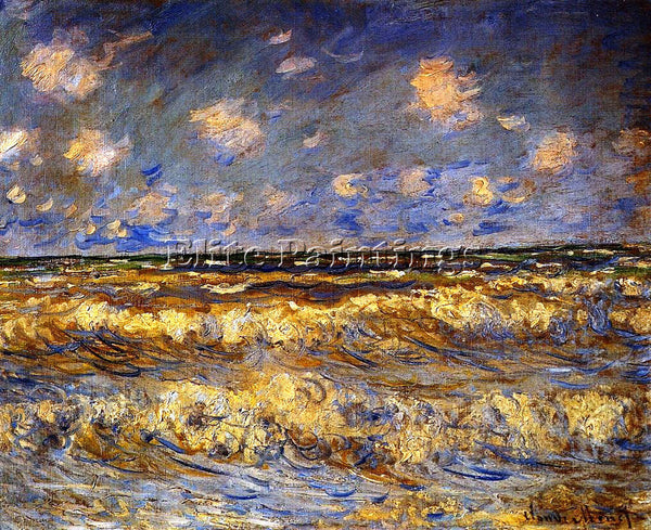 CLAUDE MONET ROUGH SEA ARTIST PAINTING REPRODUCTION HANDMADE CANVAS REPRO WALL