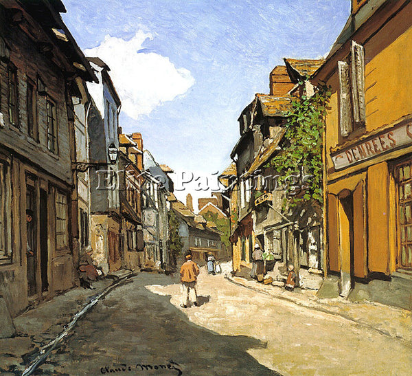 CLAUDE MONET RUE DE LA BAVOLLE HONFLEUR 1864 ARTIST PAINTING HANDMADE OIL CANVAS