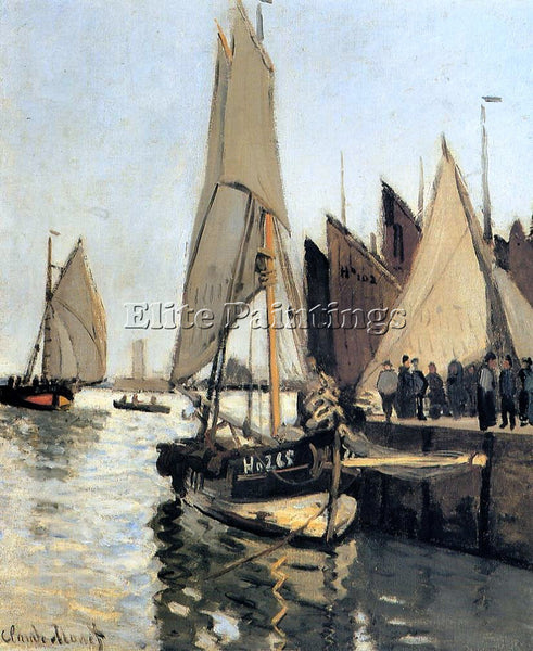 CLAUDE MONET SAILING BOATS AT HONFLEUR ARTIST PAINTING REPRODUCTION HANDMADE OIL