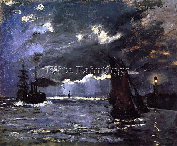 CLAUDE MONET SEASCAPE NIGHT EFFECT ARTIST PAINTING REPRODUCTION HANDMADE OIL ART