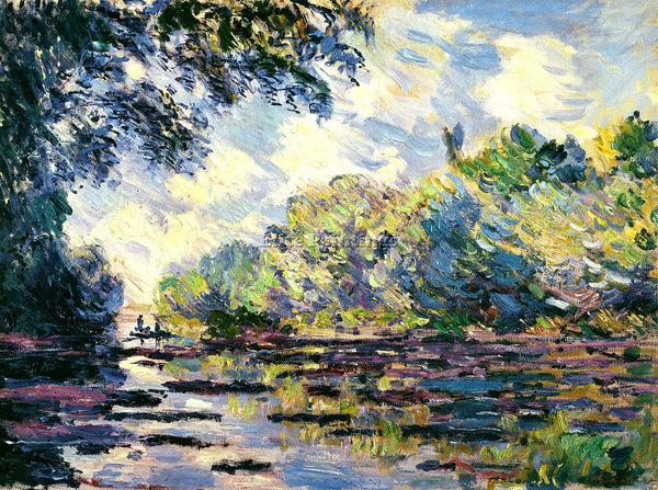 CLAUDE MONET SECTION OF THE SEINE NEAR GIVERNY ARTIST PAINTING REPRODUCTION OIL
