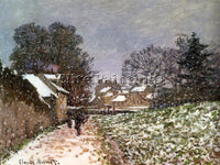 CLAUDE MONET SNOW AT ARGENTEUIL 2 ARTIST PAINTING REPRODUCTION HANDMADE OIL DECO