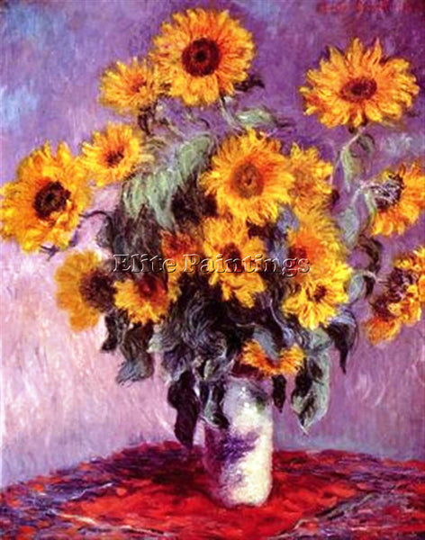 CLAUDE MONET SONNENBLUMEN ARTIST PAINTING REPRODUCTION HANDMADE OIL CANVAS REPRO