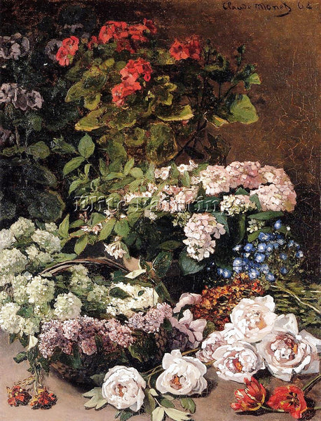 CLAUDE MONET SPRING FLOWERS ARTIST PAINTING REPRODUCTION HANDMADE OIL CANVAS ART